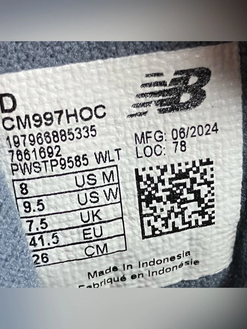 New Balance Men’s Size 8.0 D 997H Light Blue White Suede Athletic Shoes NWOT